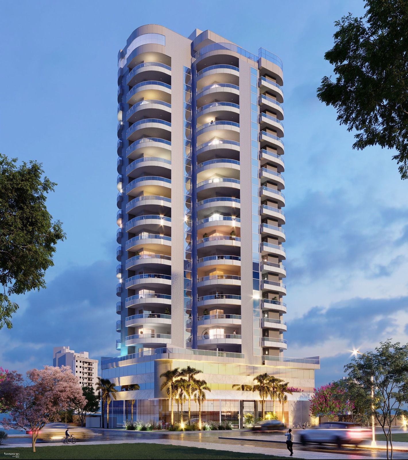 Residencial Nogueira Branco ao entardecer